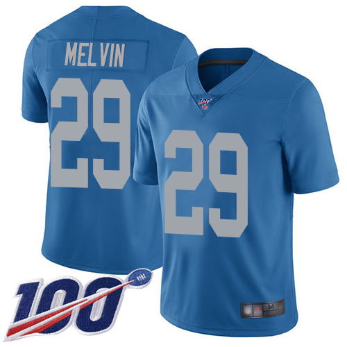Detroit Lions Limited Blue Youth Rashaan Melvin Alternate Jersey NFL Football #29 100th Season Vapor Untouchable->youth nfl jersey->Youth Jersey